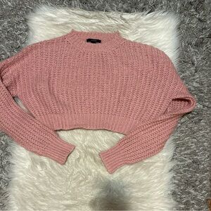 Pink Knit Cropped Sweater